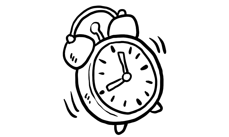 desenho de um relógio a tremer 