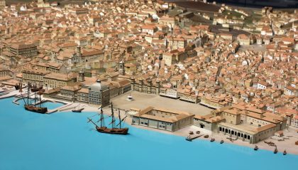 Detalhe da maqueta de Lisboa anterior ao terramoto; Frente ribeirinha