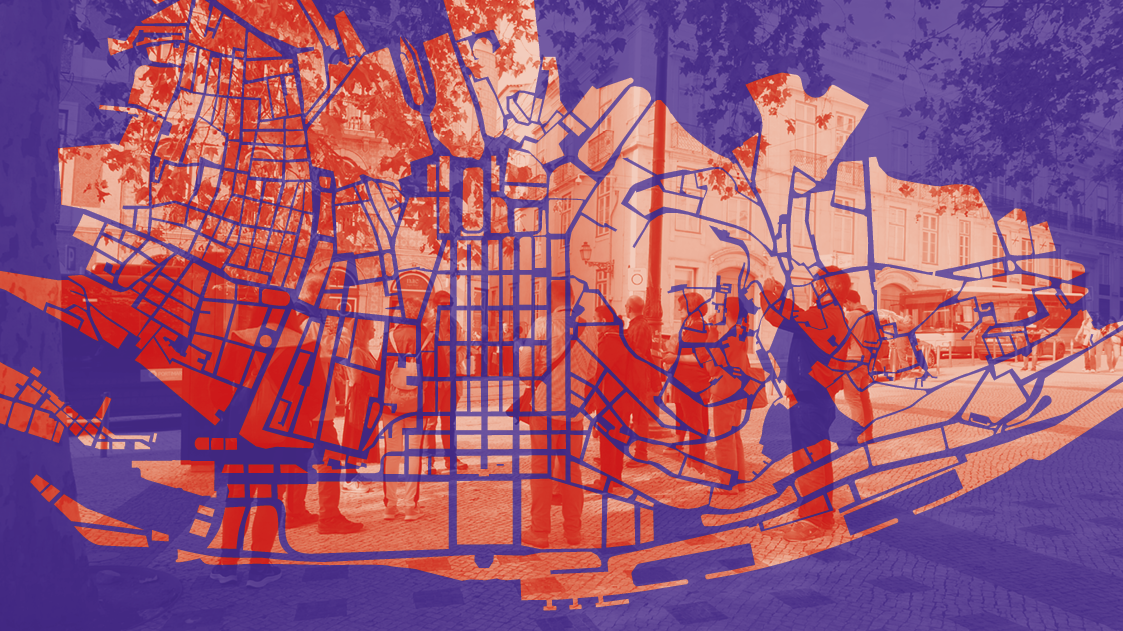 ilustração mapa de Lisboa