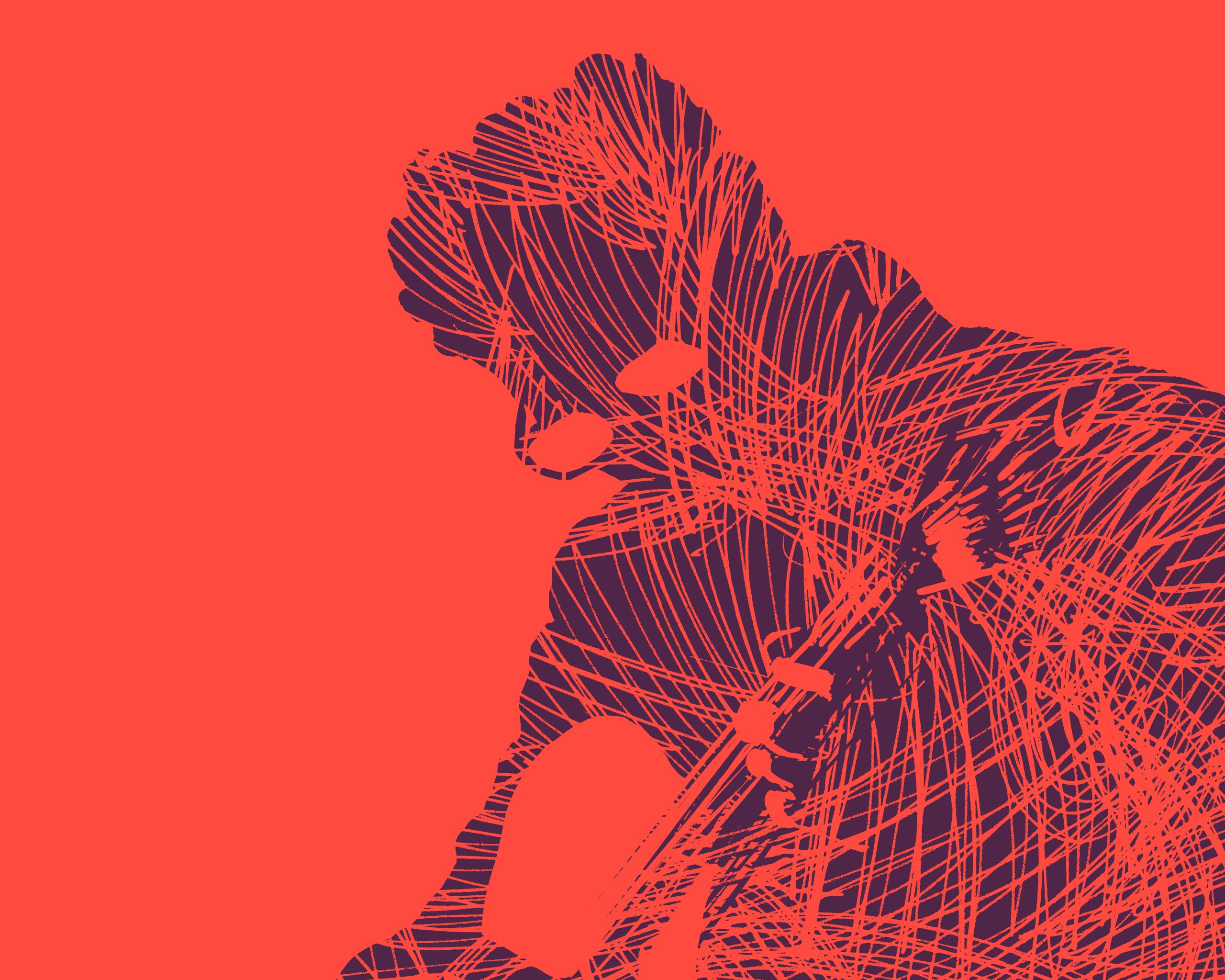 ilustração de homem a tocar guitarra