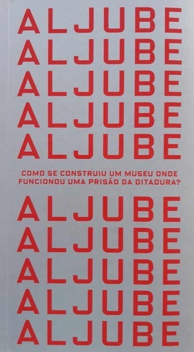 capa cinzenta, sem imagens, com o nome Aljube escrito várias vezes a encarnado